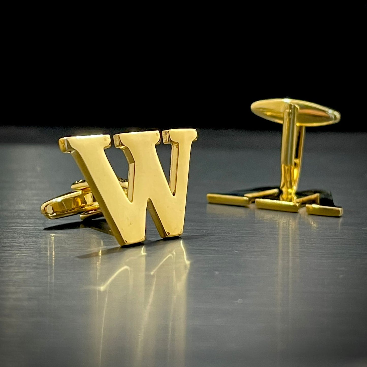 W Letter Alphabet Name Initial Golden Cufflinks For Men Online In Pakistan