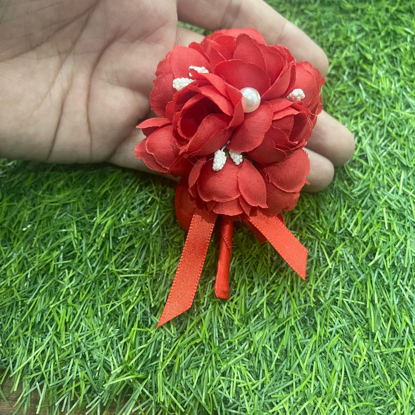 Red Wedding Boutonniere Corsage For Men's Suit