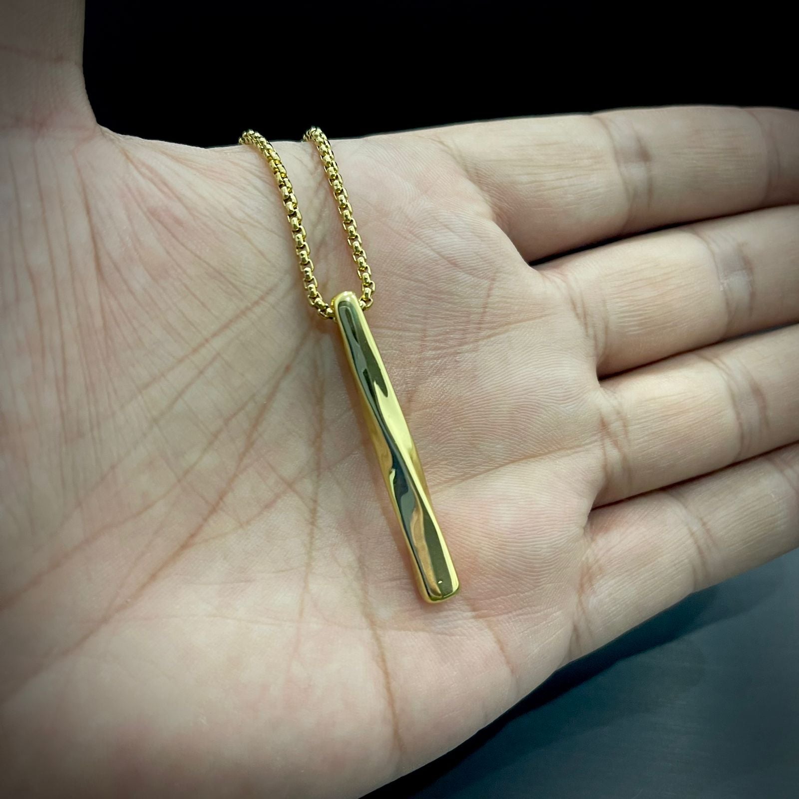 Stainless Steel Twisted Vertical Bar Pendant Necklace For Men Online In Pakistan