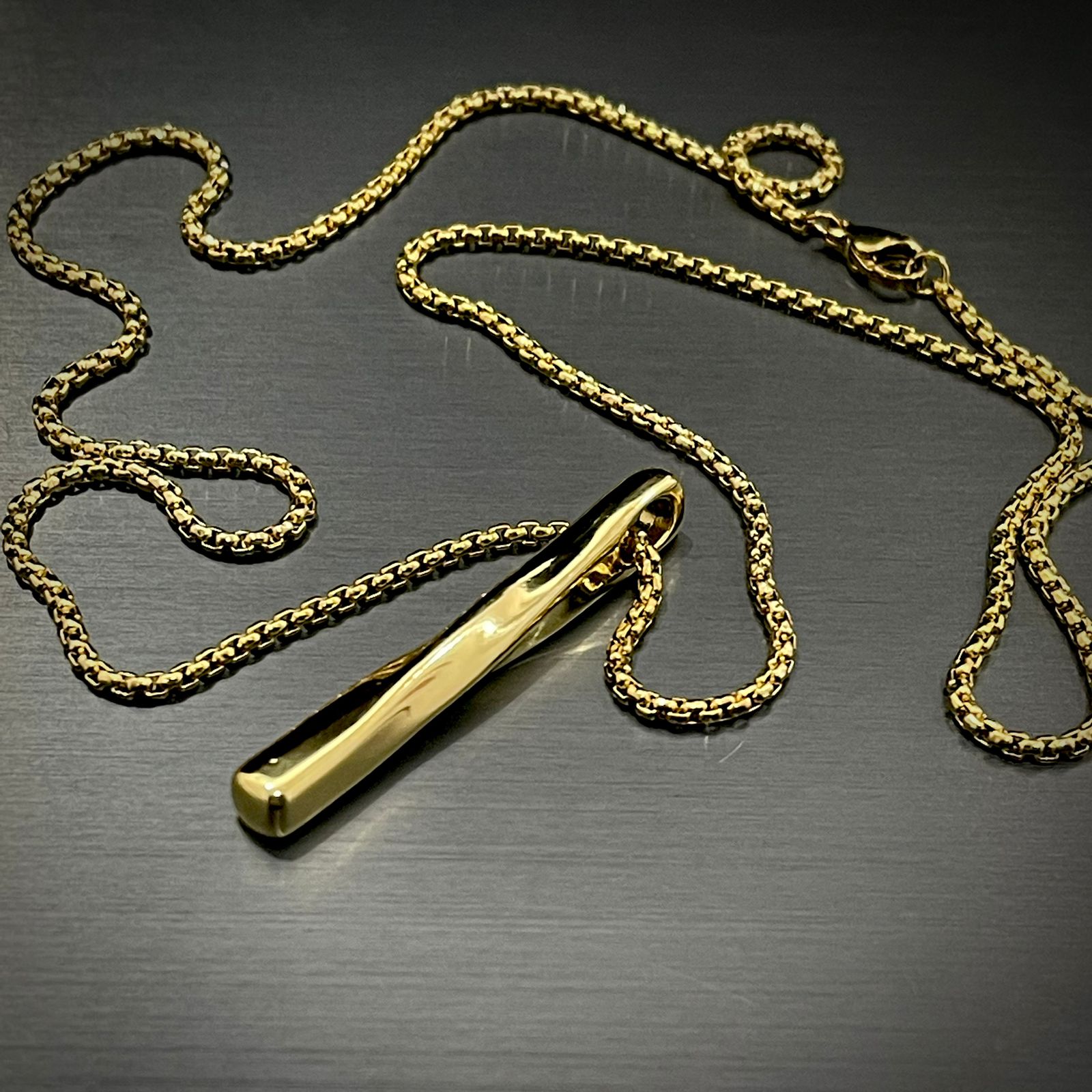 Golden Bar Locket with chain For Boys In Pakistan