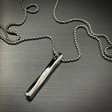 Load image into Gallery viewer, Silver twisted bar pendant necklace with chain online in Pakistan