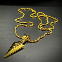 Load image into Gallery viewer, 100% Stainless Steel Golden Arrow Pendant Necklace For Men online in Pakistan
