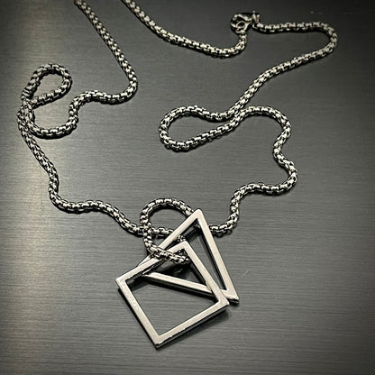 Geometric Silver Pendant For Men