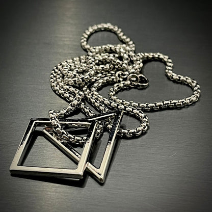 Geometric Silver Pendant For Men