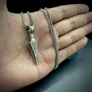 Stainless Steel Silver Arrow Pendant Necklace For Men Online In Pakistan