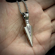 Load image into Gallery viewer, Stainless Steel Silver Arrow Pendant Necklace For Men Online In Pakistan