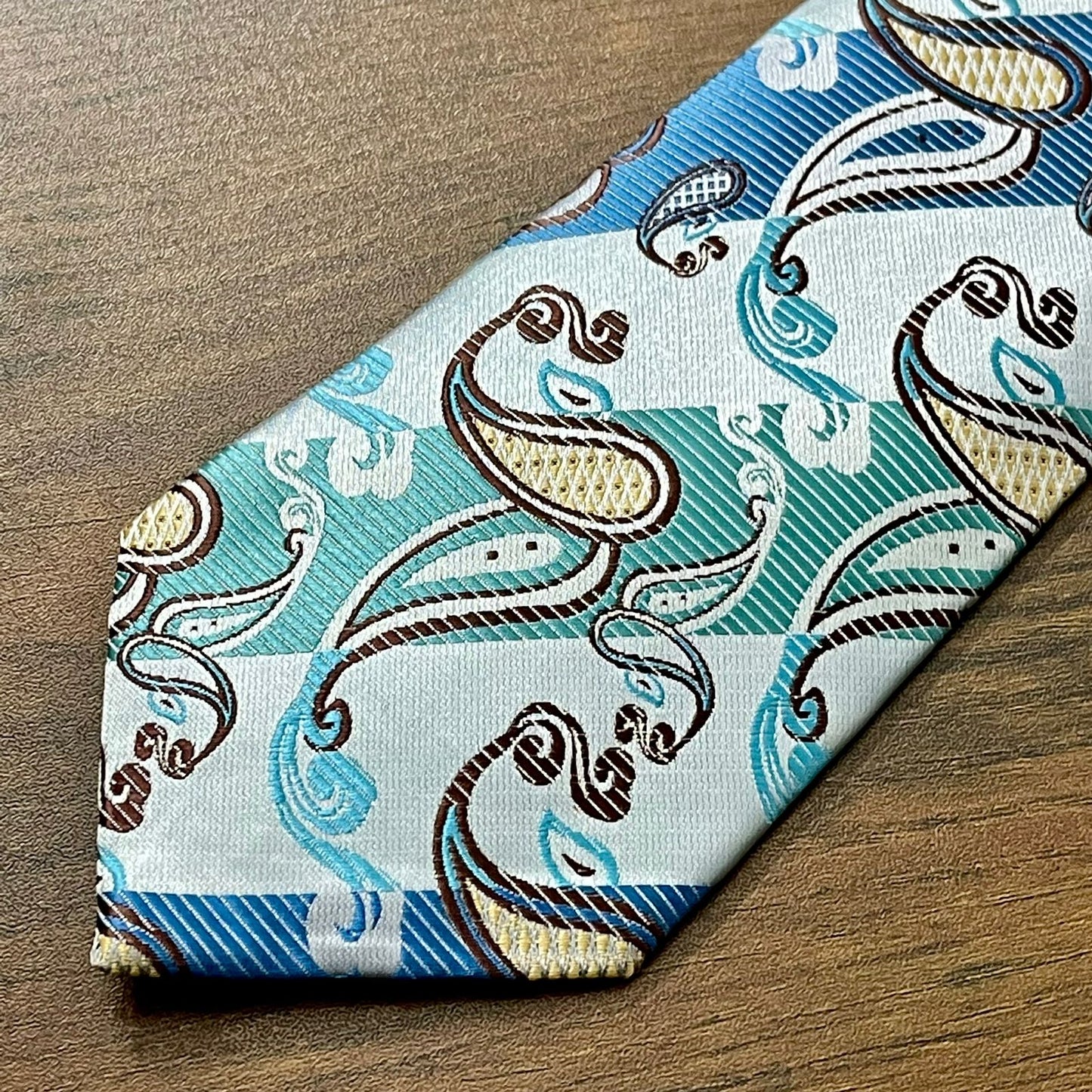 Blue And Green Paisley Tie Set For Men