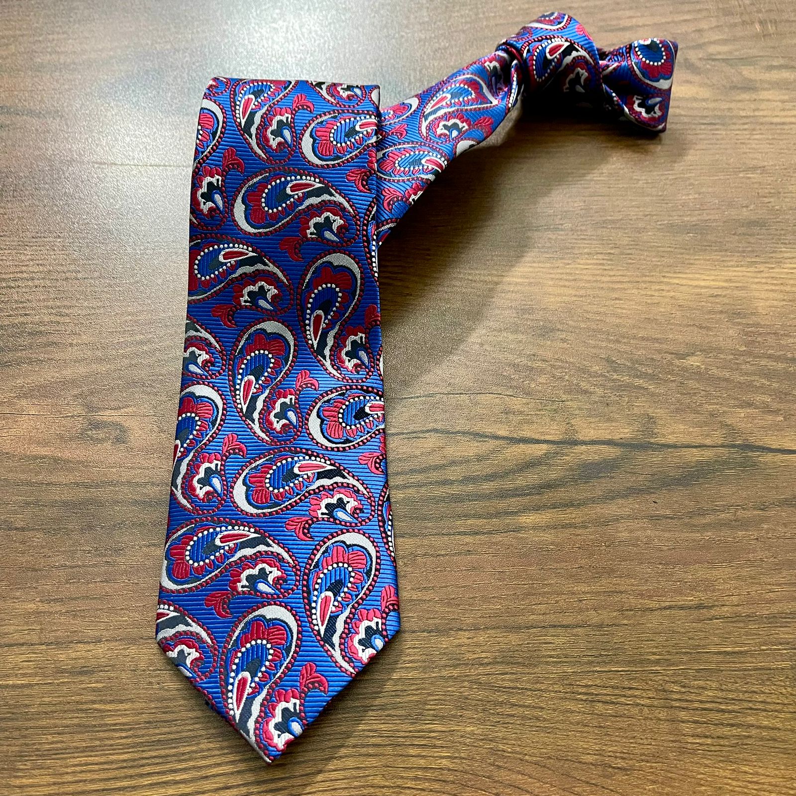 blue silk jacquard neck tie for men online in pakistan