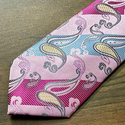 pink floral neck tie for men