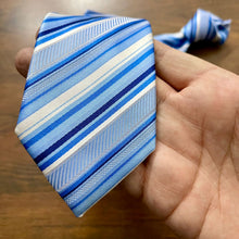 Load image into Gallery viewer, Royal Blue Stripe Slim Neck Tie