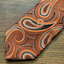 Load image into Gallery viewer, Rust Brown Paisley Floral Slim Neck Tie