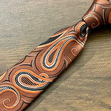 Load image into Gallery viewer, Rust Brown Paisley Floral Slim Neck Tie