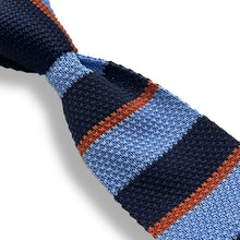 Load image into Gallery viewer, Blue and red stripe knitted slim tie online in pakistan