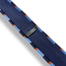 Load image into Gallery viewer, Blue and red stripe knitted slim tie online in pakistan