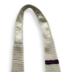 off white stripe knitted slim tie online in pakistan