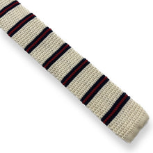 Load image into Gallery viewer, off white stripe knitted slim tie online in pakistan