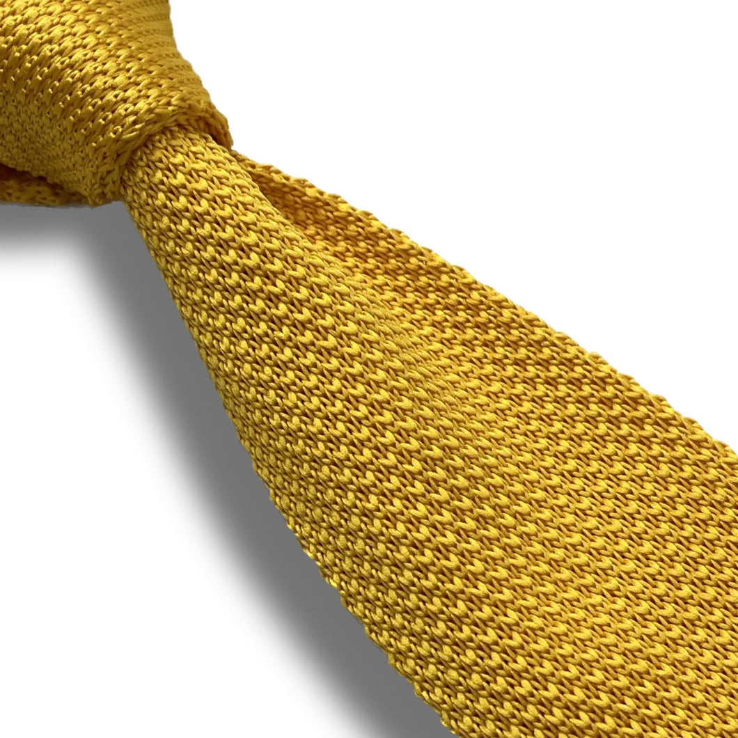 Golden Yellow knitted slim tie online in pakistan