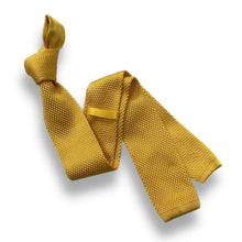 Load image into Gallery viewer, Golden Yellow knitted slim tie online in pakistan