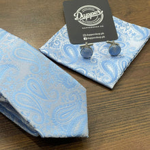 Load image into Gallery viewer, Sky Blue Paisley Tie Set For Men