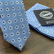 Load image into Gallery viewer, Sky Blue Floral Cotton Printed Tie Set