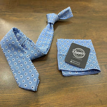 Load image into Gallery viewer, Sky Blue Floral Cotton Printed Tie Set