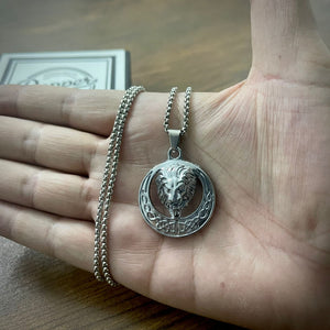 Silver Lion King Pendant Necklace For Men