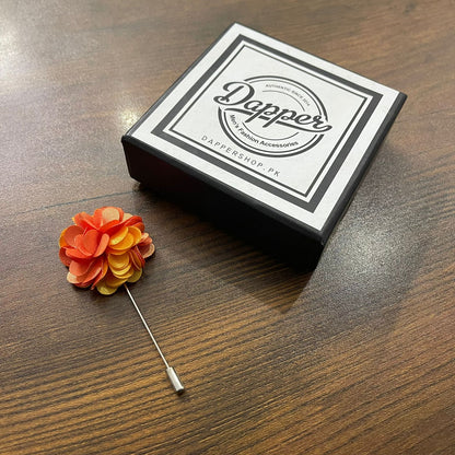 yellow orange flower lapel pin brooch online in pakistan