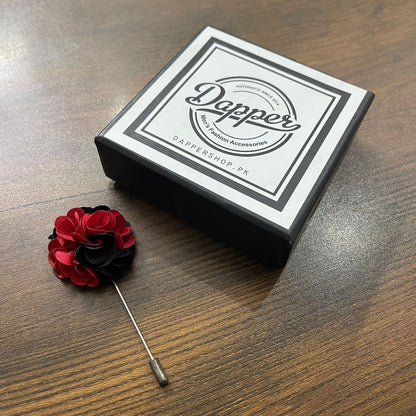red black flower lapel pin brooch online in pakistan