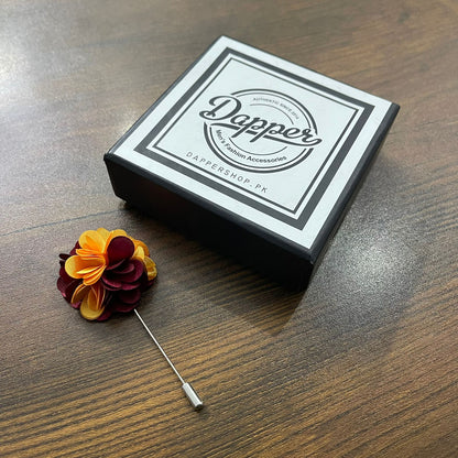 maroon flower lapel pin brooch online in pakistan