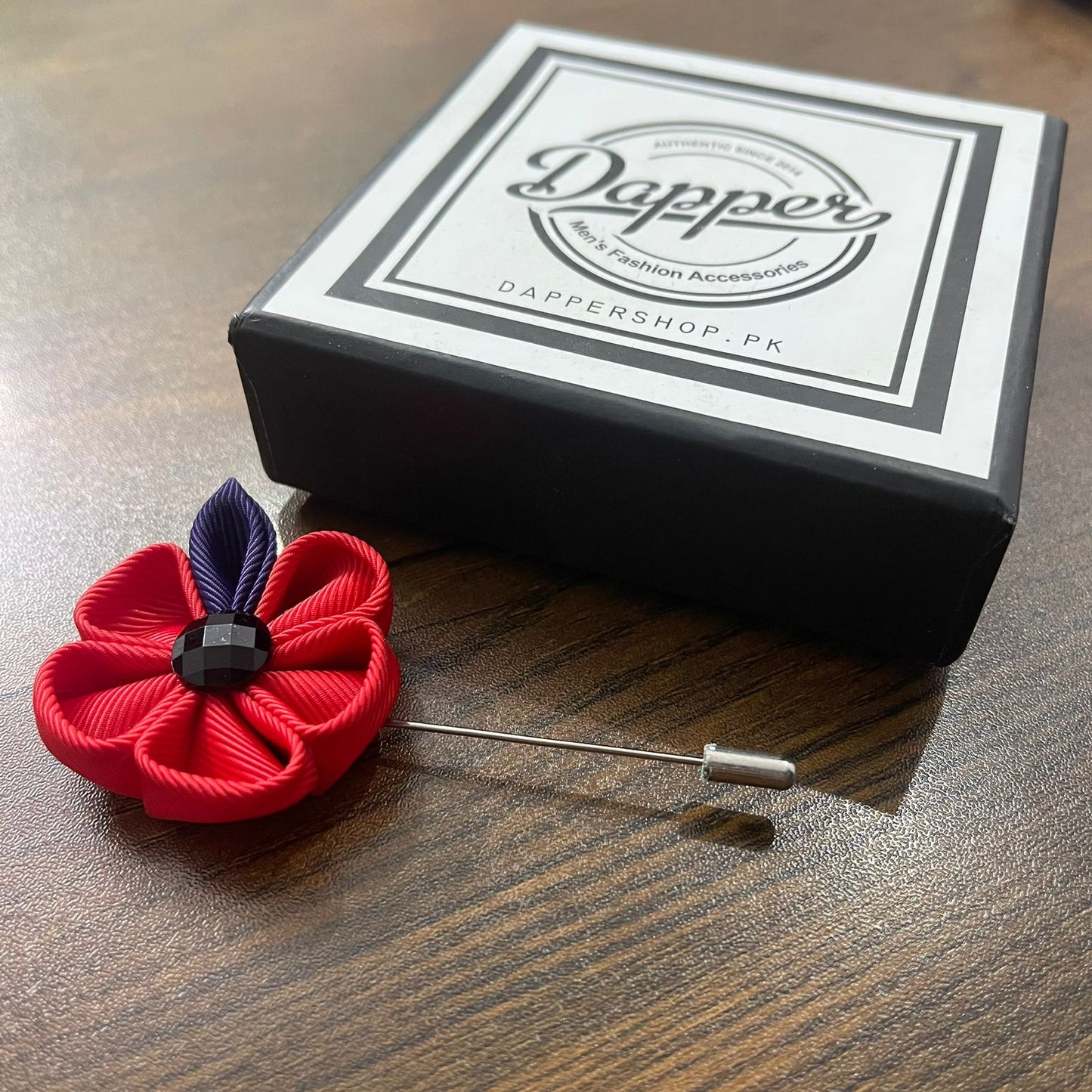 red flower lapel pin brooch online in pakistan