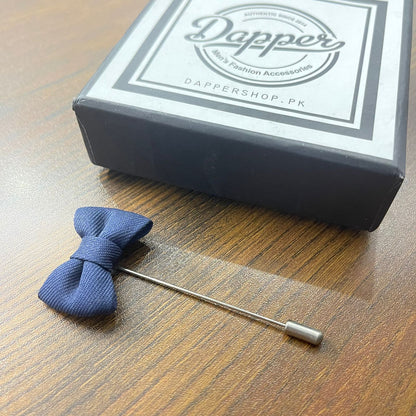 Navy Blue bow lapel pin for men online in pakistan