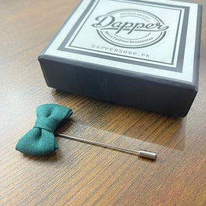 Green bow lapel pin for men online in pakistan