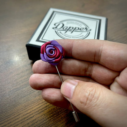 Purple & Marron Flower Lapel Pin