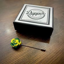 Load image into Gallery viewer, Green &amp; Yellow Flower Lapel Pin