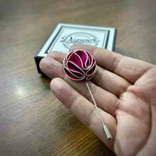 Load image into Gallery viewer, Dark Pink Flower Lapel Pin