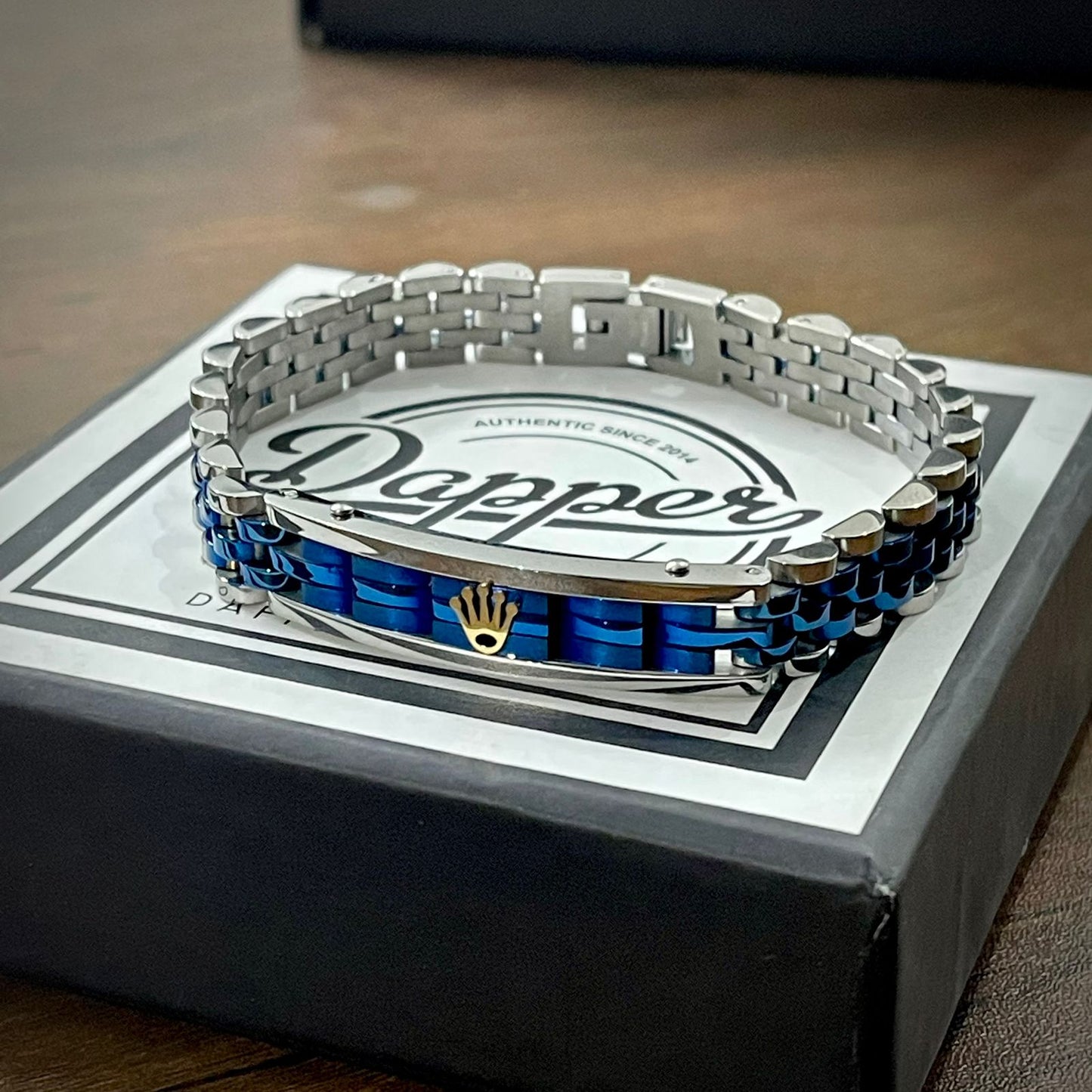 Blue R.O.L.E.X Crown Jubilee Bracelet for Men