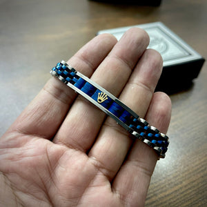 Blue R.O.L.E.X Crown Jubilee Bracelet for Men