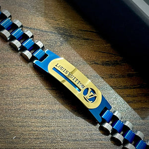 Blue L-V Crown Jubilee Bracelet for Men