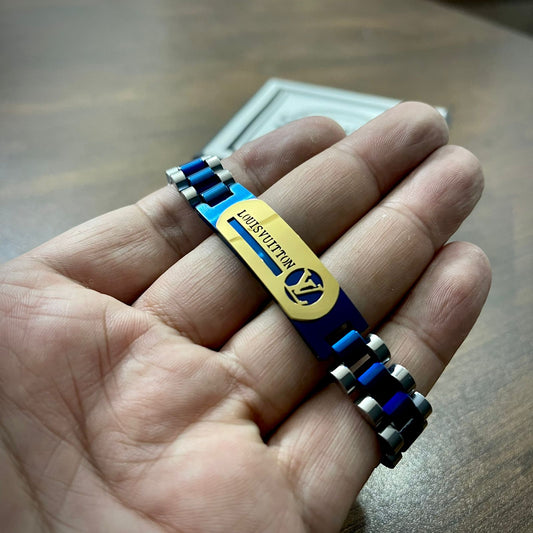 Blue L-V Crown Jubilee Bracelet for Men