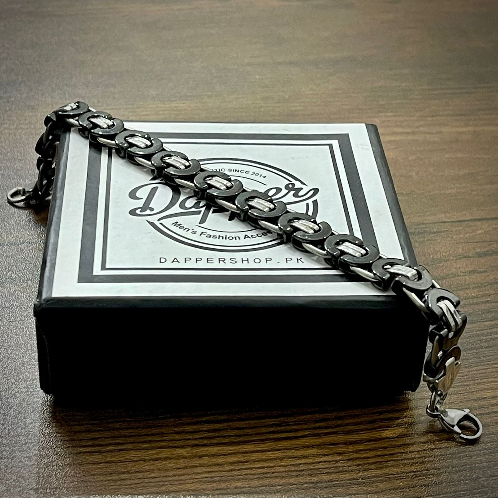 black steel chain bracelet for men