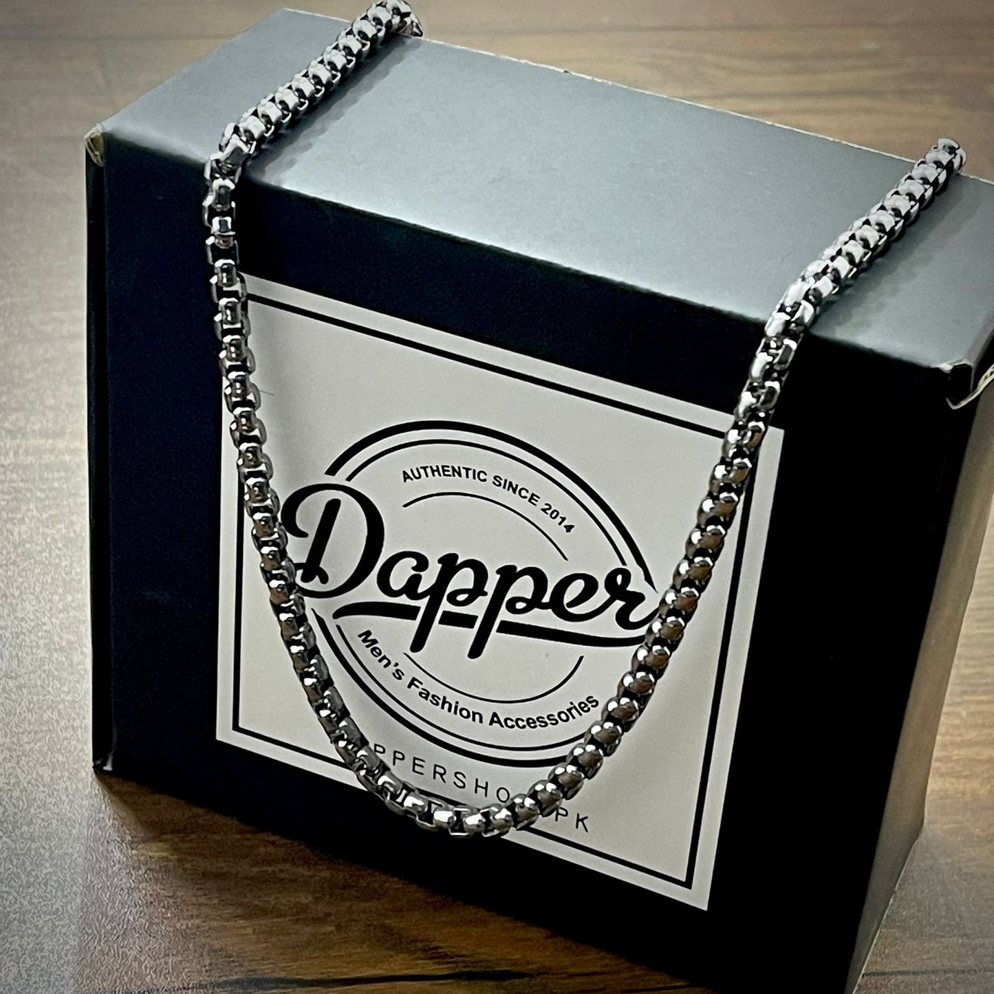 6mm Silver Box Chain Necklace For Men online in Pakistan