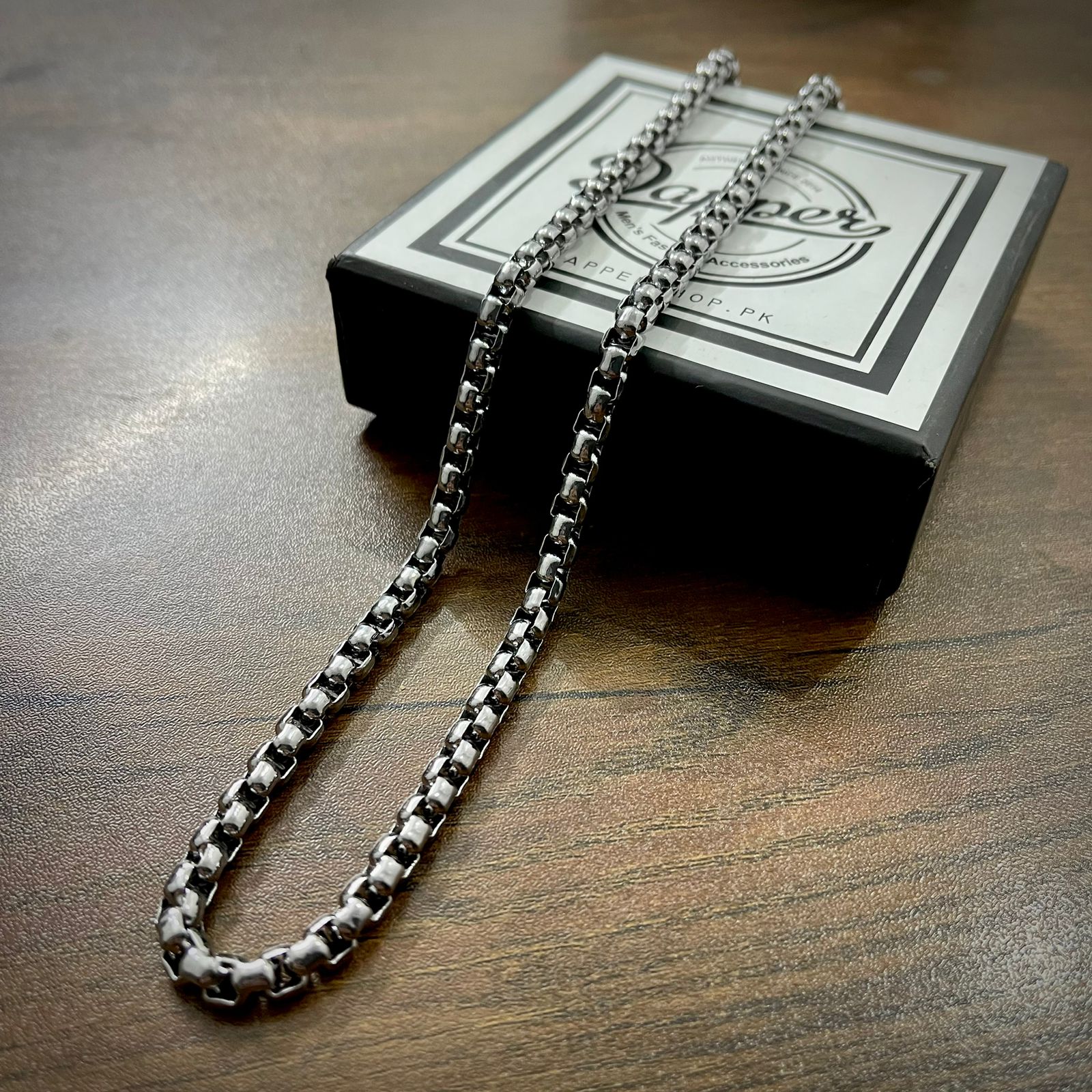 6mm Silver Box Chain Neck chain For Men online in Pakistan