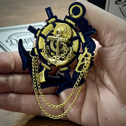 Golden Anchor Navy's Ribbon Brooch For Men online in pakistan