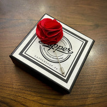 Load image into Gallery viewer, red flower lapel pin for coat suit online in pakistan