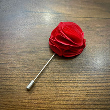 Load image into Gallery viewer, red flower lapel pin for coat suit online in pakistan