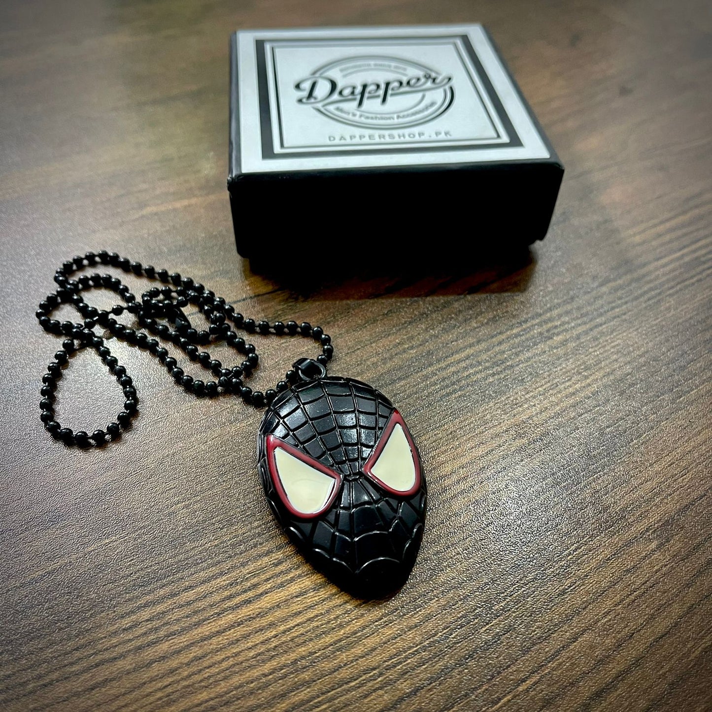 Black Spiderman Pendant Necklace