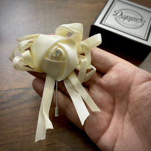 Ivory Flower Wedding Corsage Lapel Pin For Men