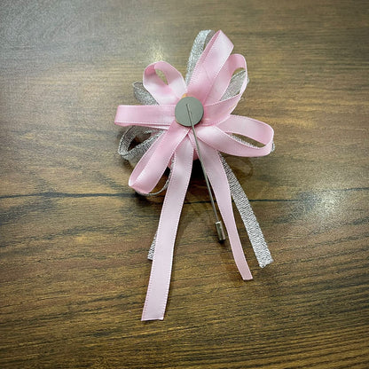 Pink Flower Wedding Corsage Lapel Pin For Men