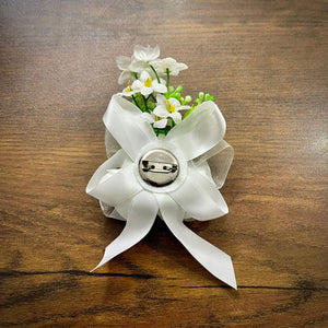 White Flower Wedding Corsage For Men