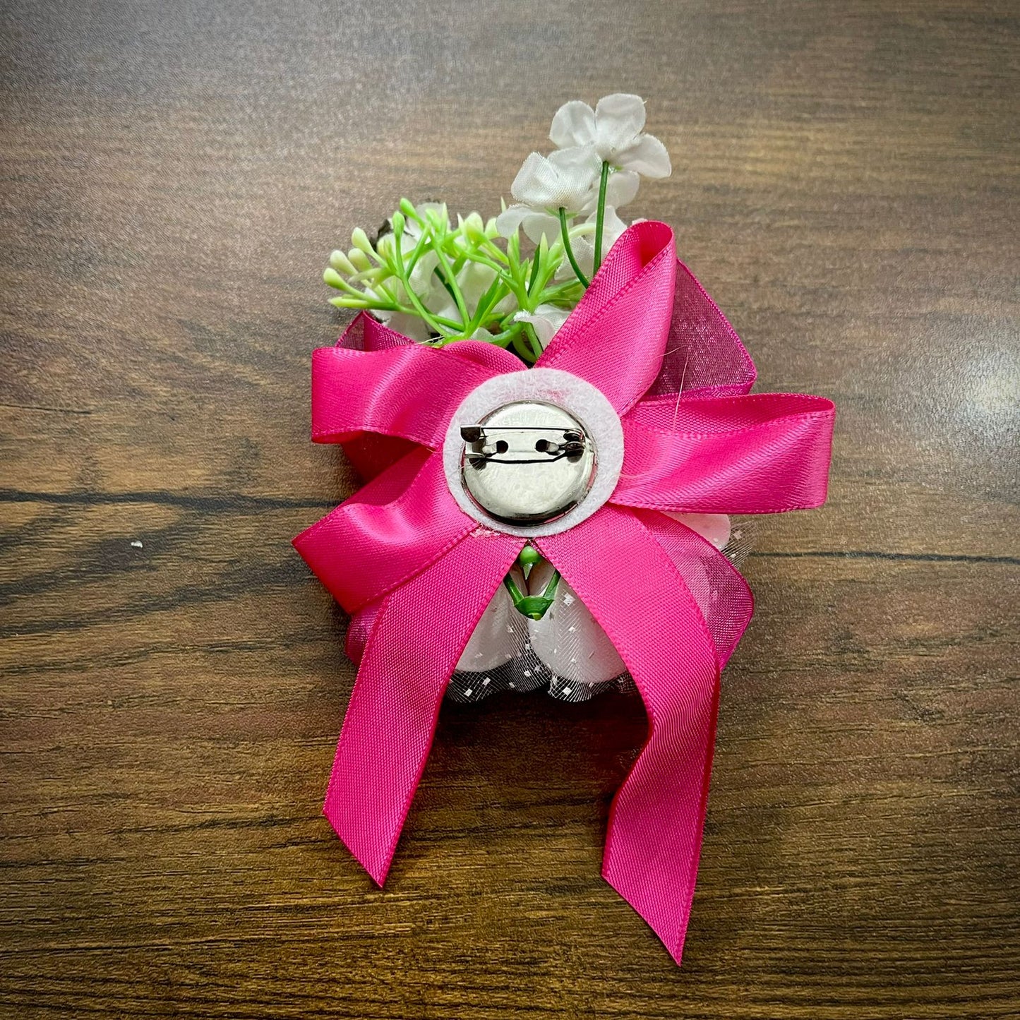 Pink and White Men's Wedding Corsage